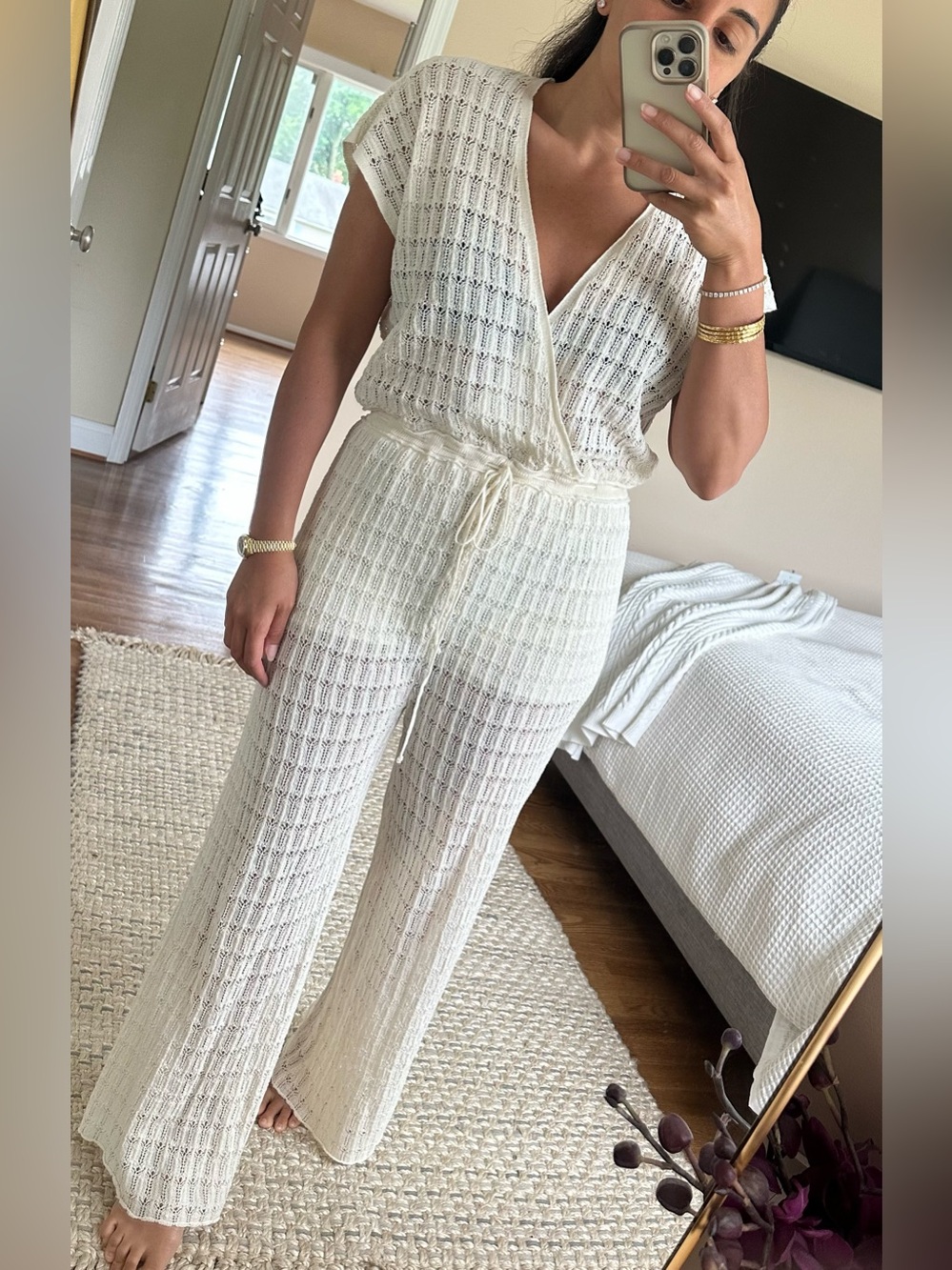 Zara Crochet Knit Jumpsuit